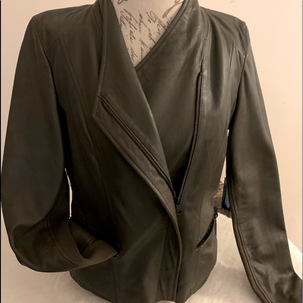 COPY - OLIVE GREEN Marc New York by Andrew Marc leather jacket